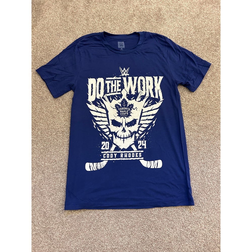 WWE Cody Rhodes T-Shirt Mens Medium Blue Excellent 2024 Toronto Maple Leafs Tee